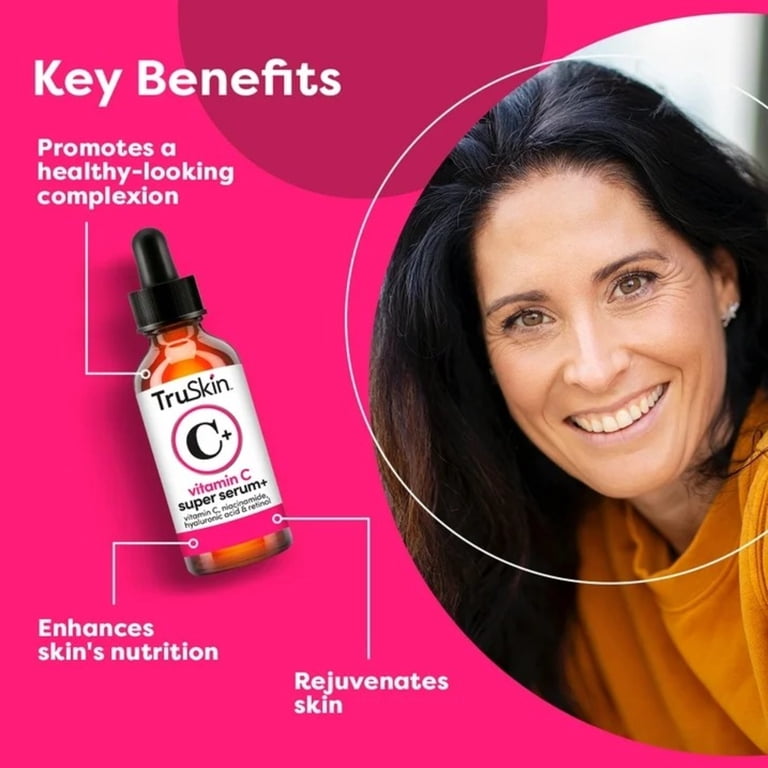 TruSkin Vitamin C Plus Super Serum, 5-Way Rejuvenation with Vegan