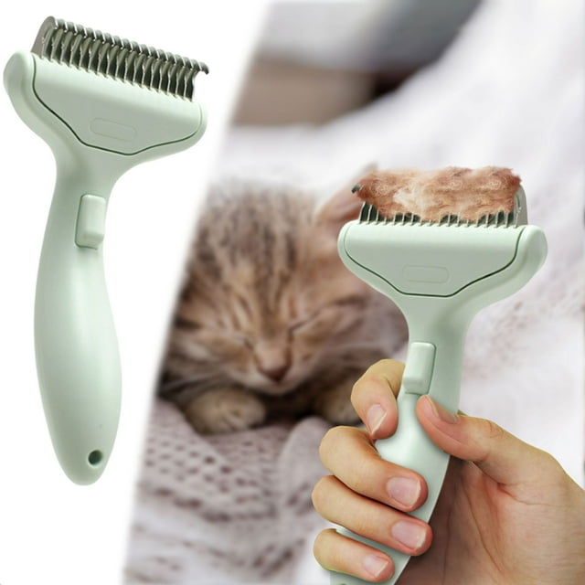 Self Cleaning Pet Grooming Brush for Cats and Dogs with Metal Comb Detangling Technology and One Click Undercoat Removal