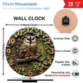 thumbnail image 3 of Owl Wall Clock Home Decor Nature Themed Art 10-Inch Silent Wooden Wall Clock, Battery Operated (AA Batteries Not Included), Artistic Home Decor, 3 of 7