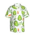 thumbnail image 2 of Uemuo Kawaii Avocado Printed Regular Fit Short Sleeve Casual Hawaiian Shirt for Men,Aloha shirt,Tropical shirt,Floral print shirt,Vacation Beach shirt-X-Large, 2 of 9