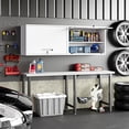 thumbnail image 2 of PetFurnishn  Bathroom Wall Cabinet Medicine Cabinet Over The Toilet Storage Upper Storage Cabinet Wall Storage Metal Wall Mounted Metal Wall Cabinet Garage Assembly Required White-22" Tall, 2 of 14