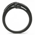 thumbnail image 3 of Luxe Jewelry Designs Women's Ion Plated Black Stainless Steel Bypass Style Ring with Crystals - Size, 3 of 4