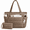 Dark Khaki, variant on Puffer Tote Bag for Women, Lightweight Puffy Work Handbag Teacher Nurse Quilted Shoulder Bag for Travel Gym, Daily Carry On Bags, Comfy College Bags, 15.6" Laptop Sleeve, Cup Holder Pocket, Portable