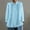 Light Blue, variant on Women's Button Down Shirts Long Sleeve Plus Size Lace Patchwork Solid Turndown Collar Cotton Shirt