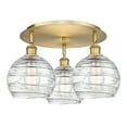 thumbnail image 2 of Innovations Lighting  Athens Deco Swirl - 3 Light 20" Flush Mount Brushed Brass/Clear Deco Swirl, 2 of 5