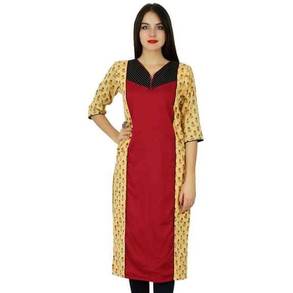 Bimba Women Straight Kurti Printed Cotton Ladies Kurta Casual Day Wear Blouse