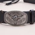 thumbnail image 6 of Hsqqdc Western Bull Head Leather Hat Band Replacement Fedora Cowboy Panama Accessory, 6 of 6