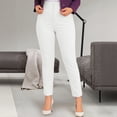 thumbnail image 2 of Womens Straight Leg Pants High Waisted Stretchy Business Casual Work Pants Dress office Trousers with Pockets White XL(XL), 2 of 5