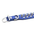 thumbnail image 3 of Spiked Studded Rivet Leather Dog Collar for Cats Puppy Small Medium PetsDark BlueS 37*2.5CM, 3 of 8