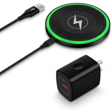 Wireless Fast Charging Pad 15W with QC Wall Adapter for Motorola Edge, Razr 50 Ultra, Moto G Stylus/Power 2025, Samsung Galaxy S24 S23 Android Phones