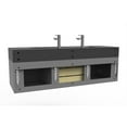 thumbnail image 4 of Nile 60" Gray Wood Floating Vanity with Black Top and Brushed Nickel Trim, 4 of 6