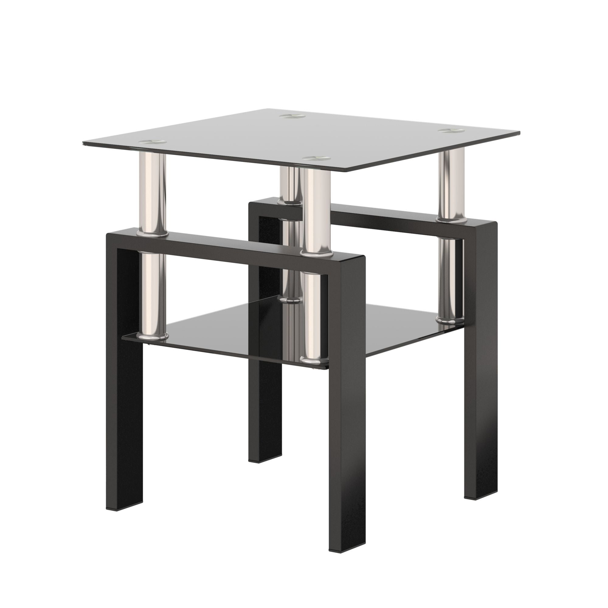 Modern Tempered Glass Coffee Table Set 3 Piece Living Room Table Set Sleek Design High
