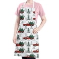 thumbnail image 5 of Red Christmas Truck and Tree Apron-Garden Aprons for Women with Pockets-Cotton Linen Waterproof Kitchen Cooking Gardening Aprons Adjustable for Kitchen,Cooking,BBQ and Salon 32"x27", 5 of 7