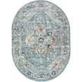 thumbnail image 3 of Bliss Rugs Vintage Traditional Oriental Oval Rug for Living Room, Dining Room | Gray Blue5'3''x7'3''Oval, 3 of 5