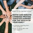 thumbnail image 2 of Earth's Splendor Biotin & Keratin Hair Tablets, 10,000 mcg + 25 mg, 60-Day Supply, 2 of 7