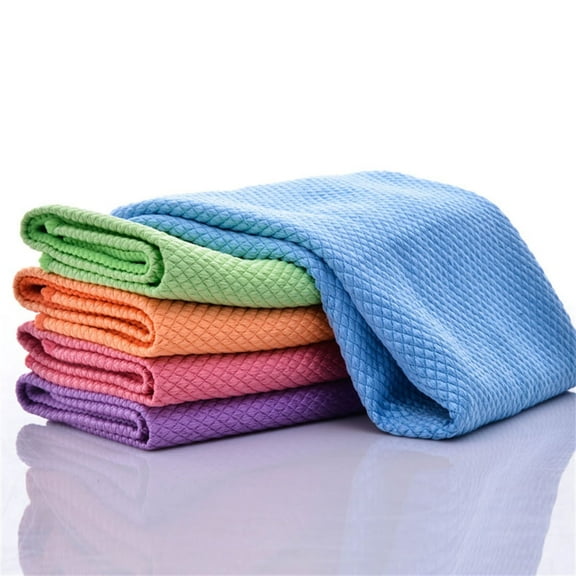 5 Pack Fish Scale Cleaning Cloths, Microfiber Towel,Reusable Glass Mirror Window Car Stainless Steel Cleaning,Multi-Functional Cleaning Rags (Muti-color)
