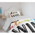 thumbnail image 4 of Ambesonne Pride Quilted Bedspread Set 2 Pcs, Love Always Wins Phrase, Twin Size, Multicolor, 4 of 6