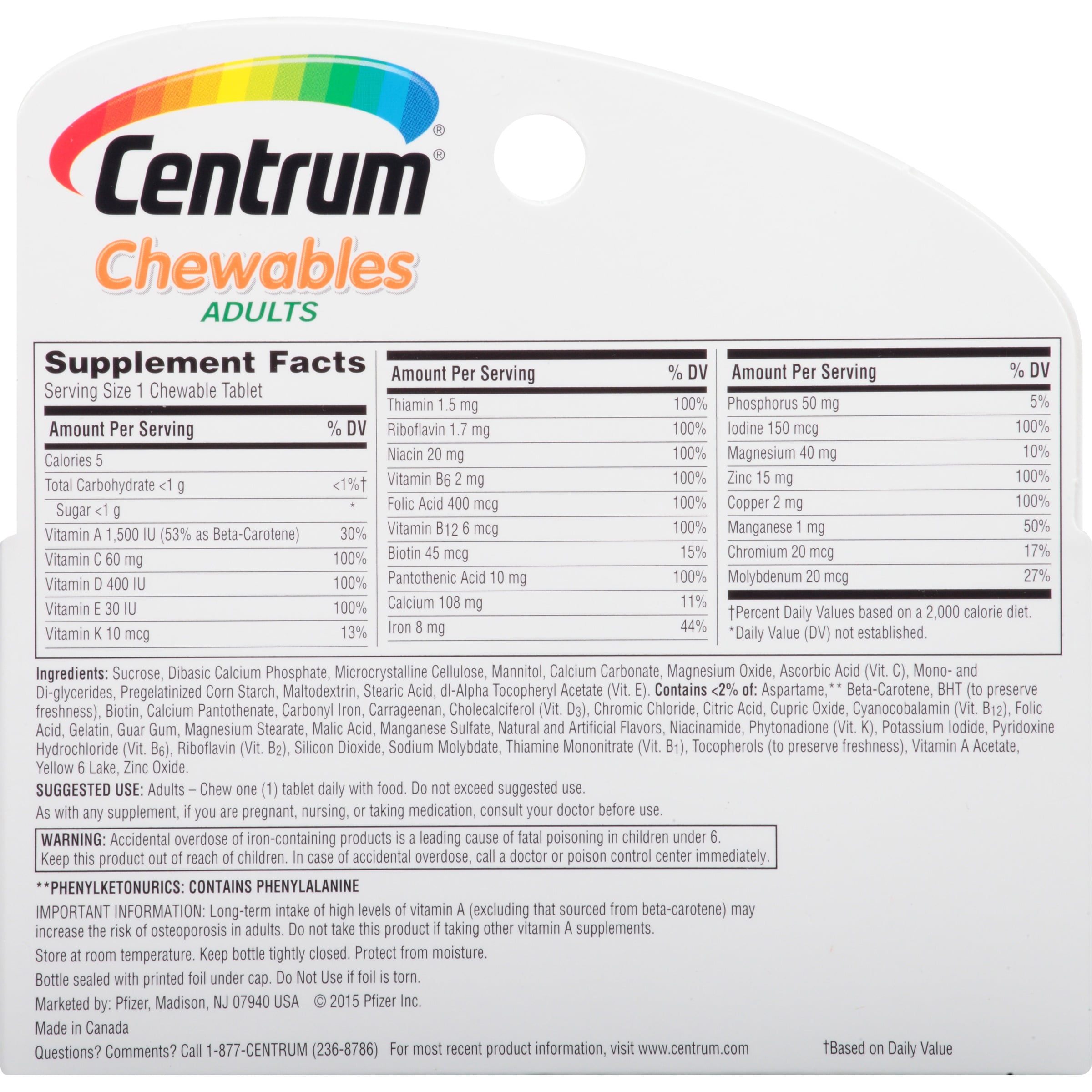 Centrum Chewables Nutrition Facts Nutrition Ftempo