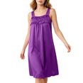 thumbnail image 3 of ZyeKqe Nightgown for Women Sleeveless Ruffled Bow Lightweight Loose Comfy Casual Loungewear Sleep Shirts Midi Dress, 3 of 5