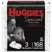 Huggies Special Delivery Hypoallergenic Baby Wipes, Unscented, 3 Packs (168 Wipes Total)