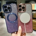 thumbnail image 6 of Compatible with iPhone 14 Pro Max Magnetic Gardient Glitter Case, Plating Bling Cute Case with MagSafe for Women Girls Full Camera Protector Back Cover for iPhone 14 Pro Max 6.7'' Dark Blue, 6 of 14