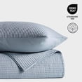 thumbnail image 5 of EVERGRACE Cotton Coverlet Set King Size 3 Pieces, Lightweight Soft Ribbed Matelassé Bedspread Quilt Set, Cozy Oversized Quilted Bedding Set with 2 Pillow Shams for All Seasons, Blue Linen, 5 of 8
