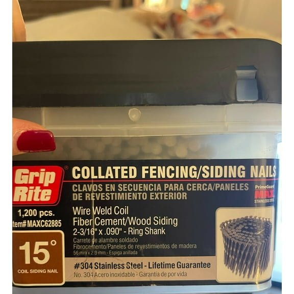 (BOX OF 1200) Grip Rite Prime Guard MAXC62885 Wire Coil 2-3/16" X .090 304SS