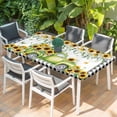 thumbnail image 2 of Sunflowers Table Cloths for 3 Foot Rectangle Tables, Spring Farmhouse Country Truck Floral Black Plaid Patio Waterproof Elastic Fitted Tablecloths, Washable Rectangular Table Cover for Camping, 2 of 8