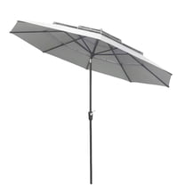 Garden Winds Custom Fit Replacement Canopy Top Cover Compatible with The Origin 21 UA38338ZTT3-LS 11' Market Umbrella - Upgraded Performance RipLock 350 Fabric - Slate Gray