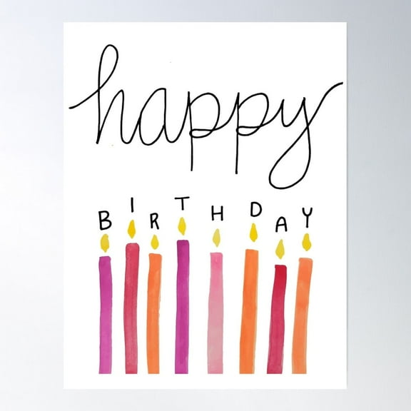 Happy Birthday Card with Colorful Candles – Blank Inside for Personalized Messages – Ideal for Celebrations – Envelope Included