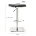 thumbnail image 2 of Strick & Bolton  Fulla Stainless Steel Eco-leather Square Barstool Grey, 2 of 5