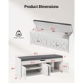 thumbnail image 3 of CHITOOMA Shoe Storage Bench, 2-Tier with Cushioned Seat, Adjustable Shelves, 300 lbs Capacity, 47.2" x 15" x 18", White, 3 of 8