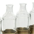 thumbnail image 5 of DecMode 8" Adjustable Bottle Gold Metal Vase with Clear Glass Bottles, 5 of 11
