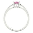 thumbnail image 4 of 1 ct Oval Cut Simulated Pink Diamond Solitaire 14K White Gold Womens Engagement Ring, 4 of 5