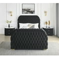 thumbnail image 3 of Newboti 1pc Oval Faux Marble Top Nightstand 2- Drawers Storage Black Finish Button Tufted Faux Crystal Tufted 379057082698934, 3 of 6