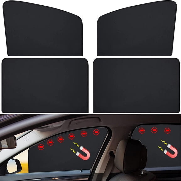 ASTRAEA 4Pcs Magnetic Car Side Window Sun Shades, Universal Front Rear Window Sunshades Privacy Curtains UV Protection for Baby