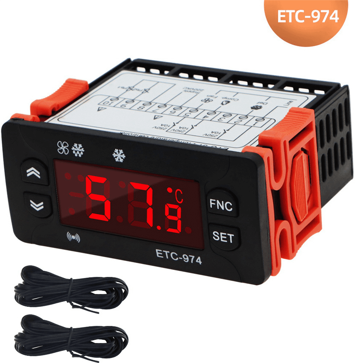 6X ETC-974 Digital Temperature Controller Microcomputer Thermostats Thermostat Refrigeration Alarm 220V Sensor