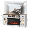 thumbnail image 6 of Ktaxon 70-Inches Fireplace TV Stand, Industrial Entertainment Center with 36in Electric Fireplace Heating, 2 Door Storage & Drawers, White Brown, 6 of 8