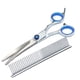 thumbnail image 4 of Kit de tijeras de peluquería canina de acero inoxidable, cómodas tijeras de peluquería profesionales 6 en 1 con tornillo ajustable para mascotas., 4 of 12