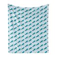 thumbnail image 1 of Dragonfly Soft Flannel Fleece Throw Blanket, Continuous Pattern Watercolor Insect, Cozy Plush for Indoor and Outdoor Use, 70" x 90", Baby Blue Dark Seafoam, by Ambesonne, 1 of 5