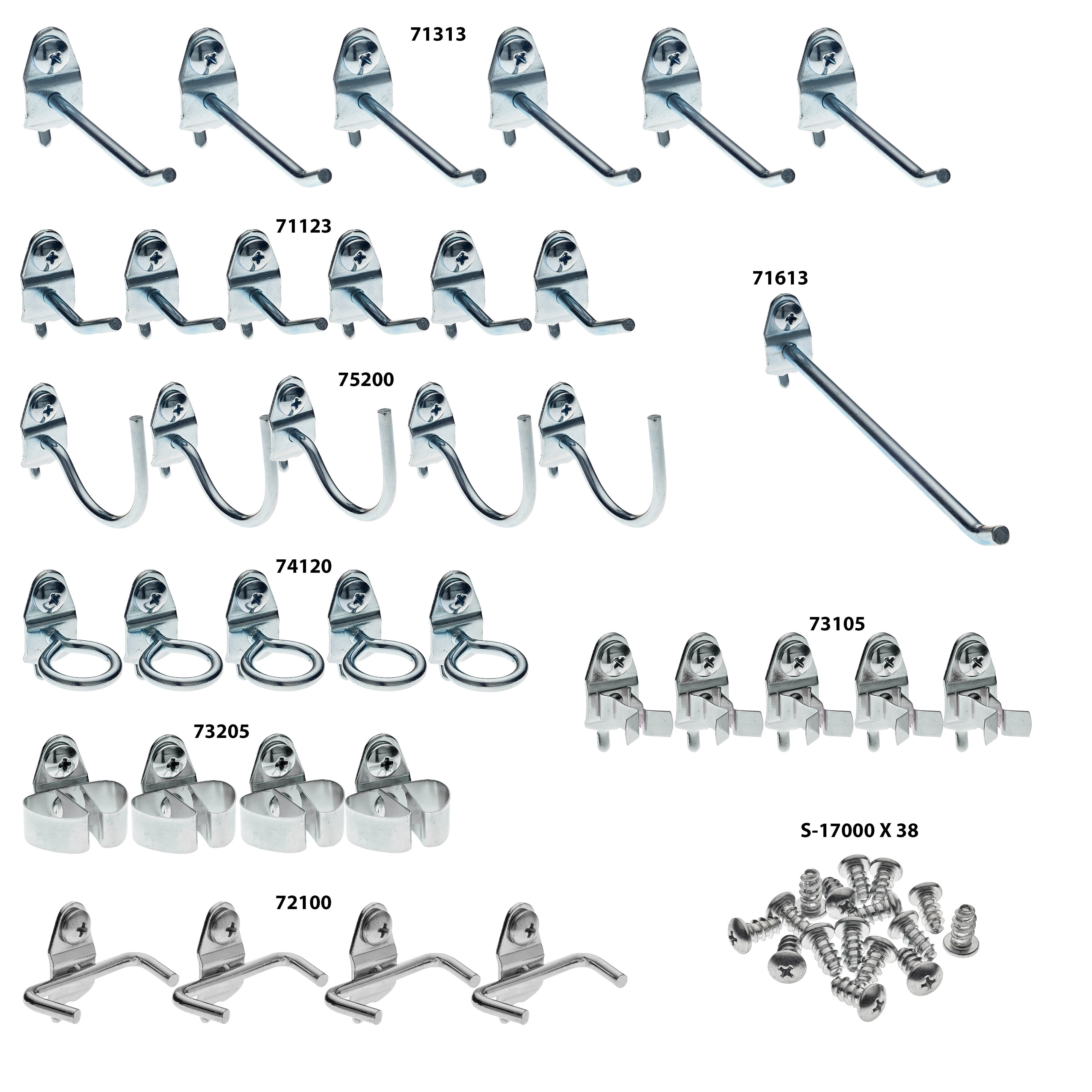 Triton Products® 36-Piece Steel Pegboard Hook Assortment Kit