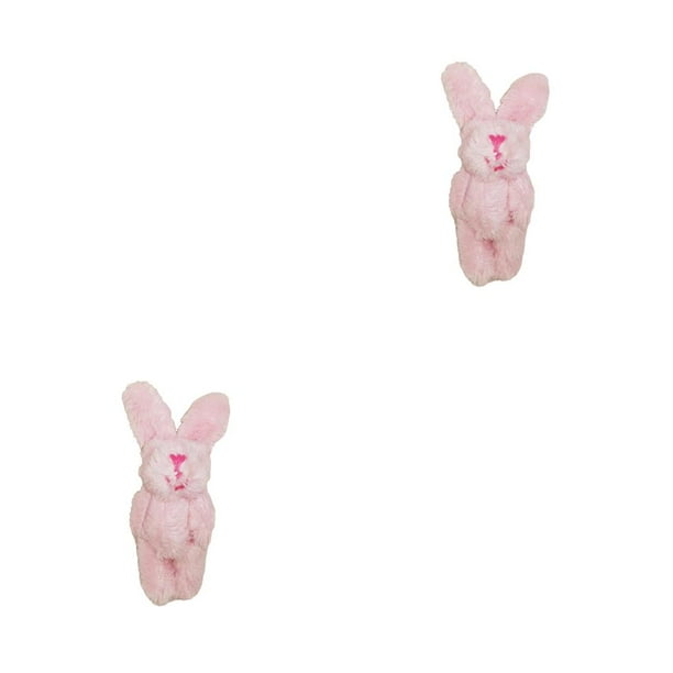 Matsuzay Mini conejo de peluche conejito de peluche, colgante de juguete exquisito, pequeños adornos de peluche, regalos de muñecas, fiesta de Rosa 6cm 2piezas Matsuzay CBP274032