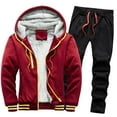thumbnail image 1 of Moda para hombre Otoño e invierno Chaqueta suelta informal de color sólido + Pantalones Traje de dos piezas Fridja  fhghd4592, 1 of 4