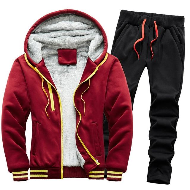 Moda para hombre Otoño e invierno Chaqueta suelta informal de color sólido + Pantalones Traje de dos piezas Fridja fhghd4592