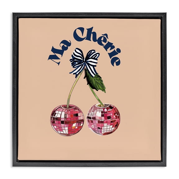 Stupell Industries Contemporary Ma Cherie Phrase Black Floating Frame Canvas Art, 18 x 18, by Amelia Noyes