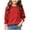 Red, variant on YDFCWXW Girls 3/4 Sleeve T Shirts Crewneck Ruffle Tops Basic Tees Casual Blouse Loose Fit (Red, 13-14 Years)