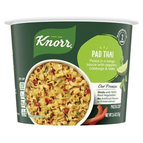 Knorr Pasta Sides Pad Thai Noodles Made with Real Vegetables, 2.6 Oz Cup