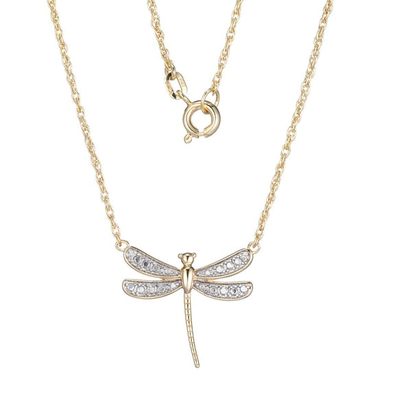 Forever Facets Diamond Accent Dragonfly Necklace