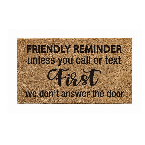 28" x 16" Nature Coir Mat, Friendly reminder
