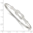 thumbnail image 3 of Diamond2Deal 925 Sterling Silver Textured Flexible Knot Bangle Bracelet for Women, 3 of 4